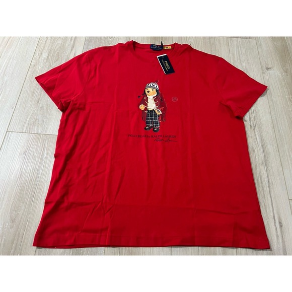 Polo Ralph Lauren Men's Polo Bear Classic Fit T-Shirt Color Red Size Xl.